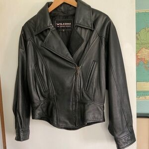 Vintage Motorcycle Style Leather Jacket size medium